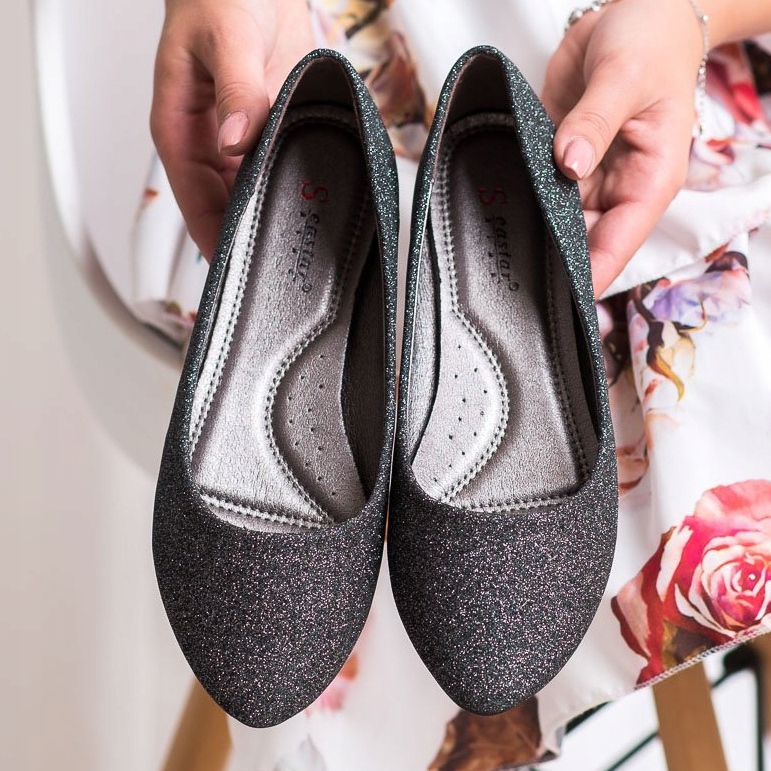 Seastar Ballerine glitterate d'argento grigio 2