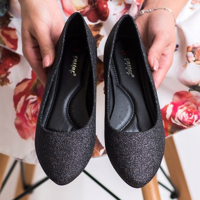 Seastar Ballerine glitterate nero d'argento 1