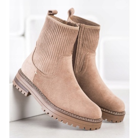 SHELOVET Stivaletti abbinati sulla piattaforma beige 2