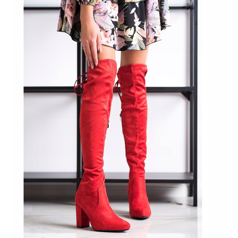 Wilady Stivaletti alti su un palo rosso 1