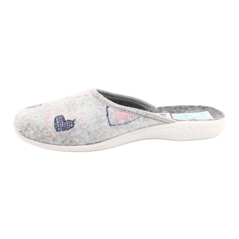 Pantofole in feltro grigio cuori Adanex 19255 grigio rosa 1