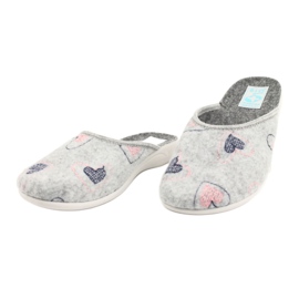 Pantofole in feltro grigio cuori Adanex 19255 grigio rosa 2