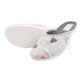 Pantofole in feltro grigio cuori Adanex 19255 grigio rosa 3