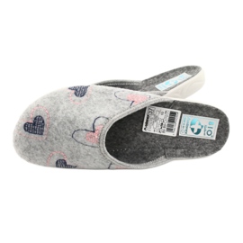 Pantofole in feltro grigio cuori Adanex 19255 grigio rosa 4