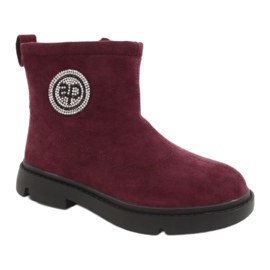 Apawwa Stivaletti Bambini Bordeaux Alvin nero rosso 2