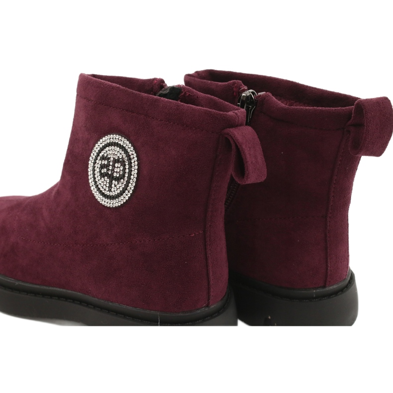 Apawwa Stivaletti Bambini Bordeaux Alvin nero rosso 5