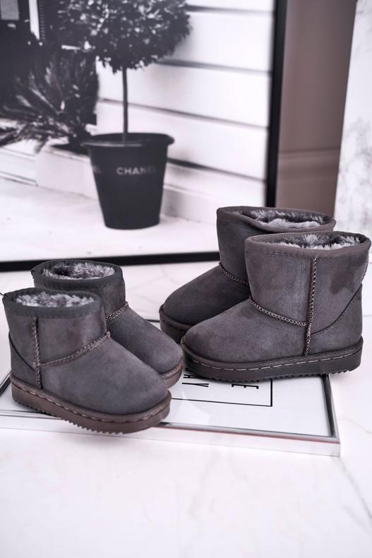 Caldi stivali da neve da bambino per bambini Grey Gooby grigio 3