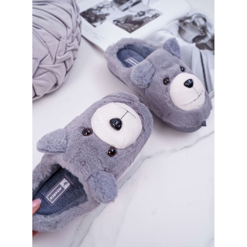 Pantofole Da Donna Con Pelliccia Orso Grigio 2