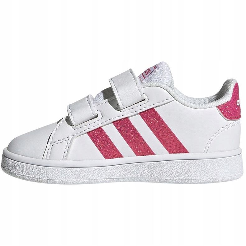 Scarpe per bambina adidas Grand Court bianche e rosa EG3815 bianco 1