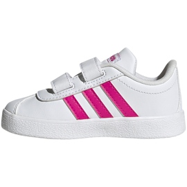Scarpe per bambini adidas Vl Court 2.0 Cmf bianche e rosa EG3890 bianco 1