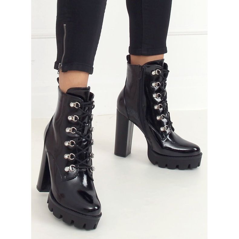 Stivali platform laccati neri 0-369 Black nero 2