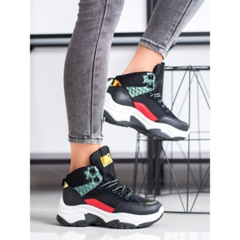 SHELOVET Scarpe da ginnastica colorate nero multicolore 2