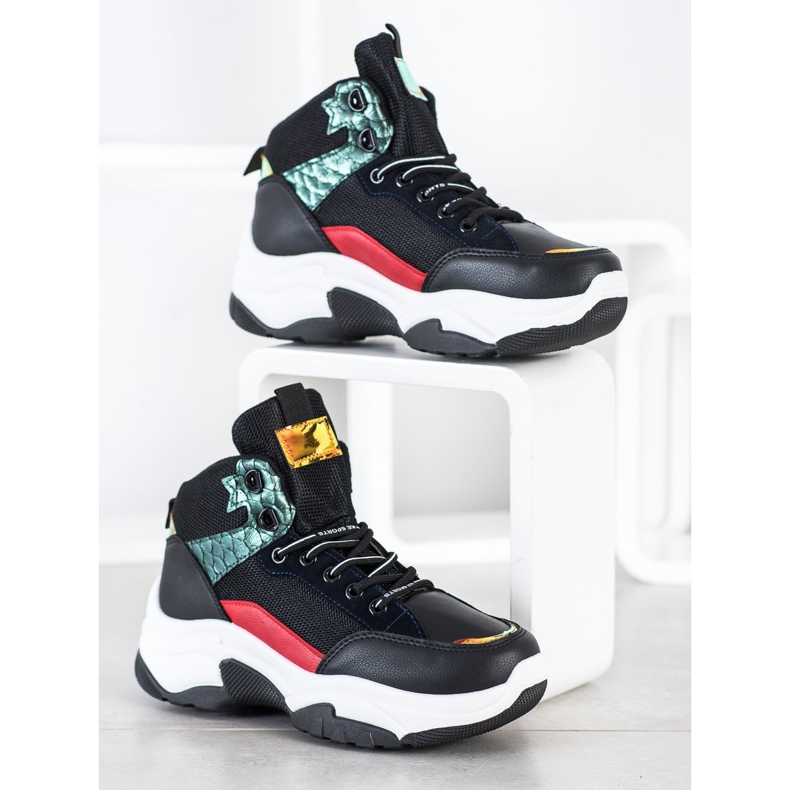SHELOVET Scarpe da ginnastica colorate nero multicolore 1