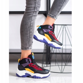 SHELOVET Scarpe da ginnastica colorate nero multicolore 1