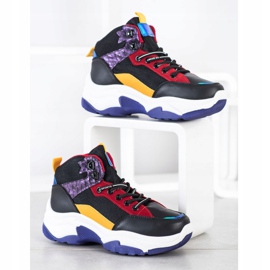 SHELOVET Scarpe da ginnastica colorate nero multicolore 2