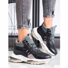 SHELOVET Scarpe da ginnastica nere alla moda nero multicolore 1
