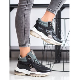SHELOVET Scarpe da ginnastica nere alla moda nero multicolore 2