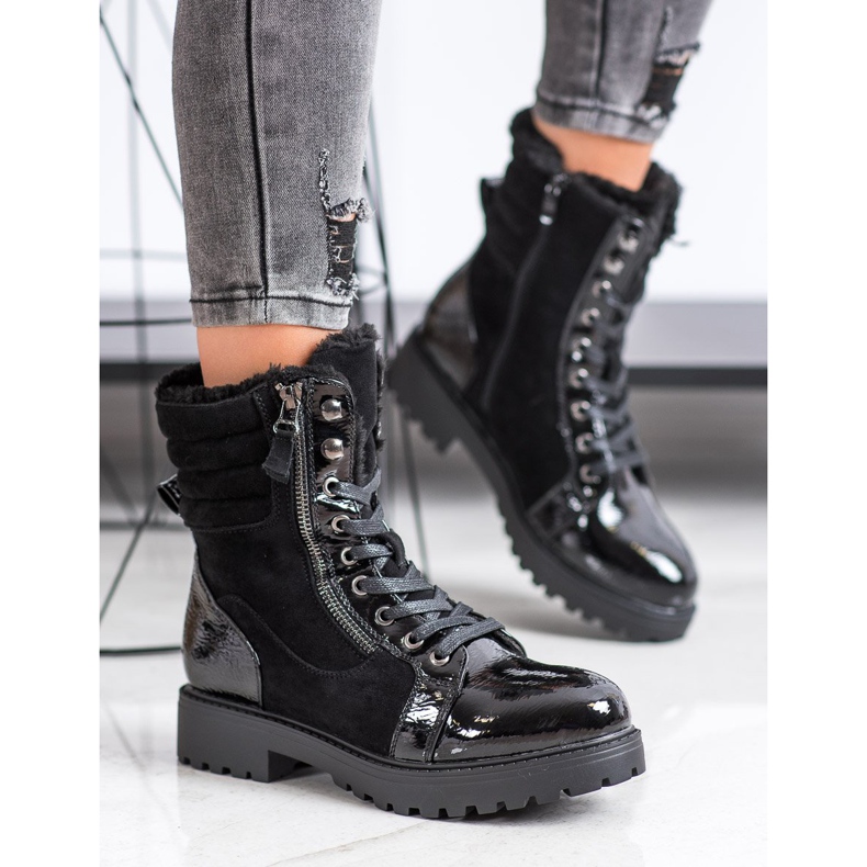 SHELOVET Trapper alla moda con riscaldamento nero 2