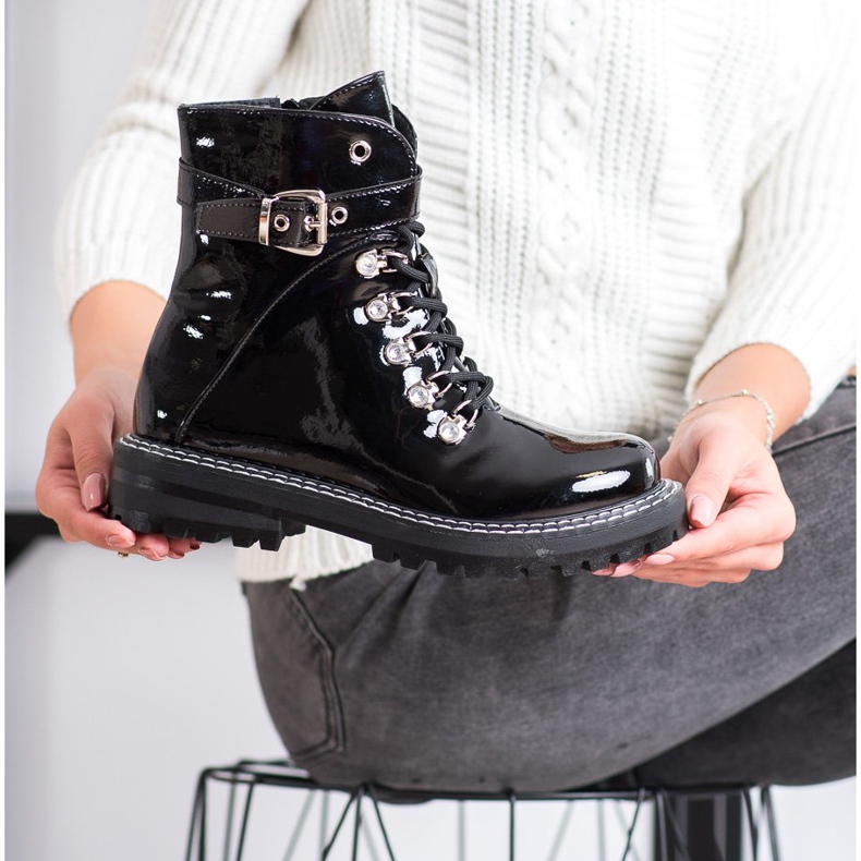 SDS Trappers laccati alla moda nero 2