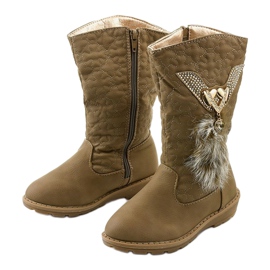 Stivali isolanti per bambini Eilris per ragazze beige cachi 2