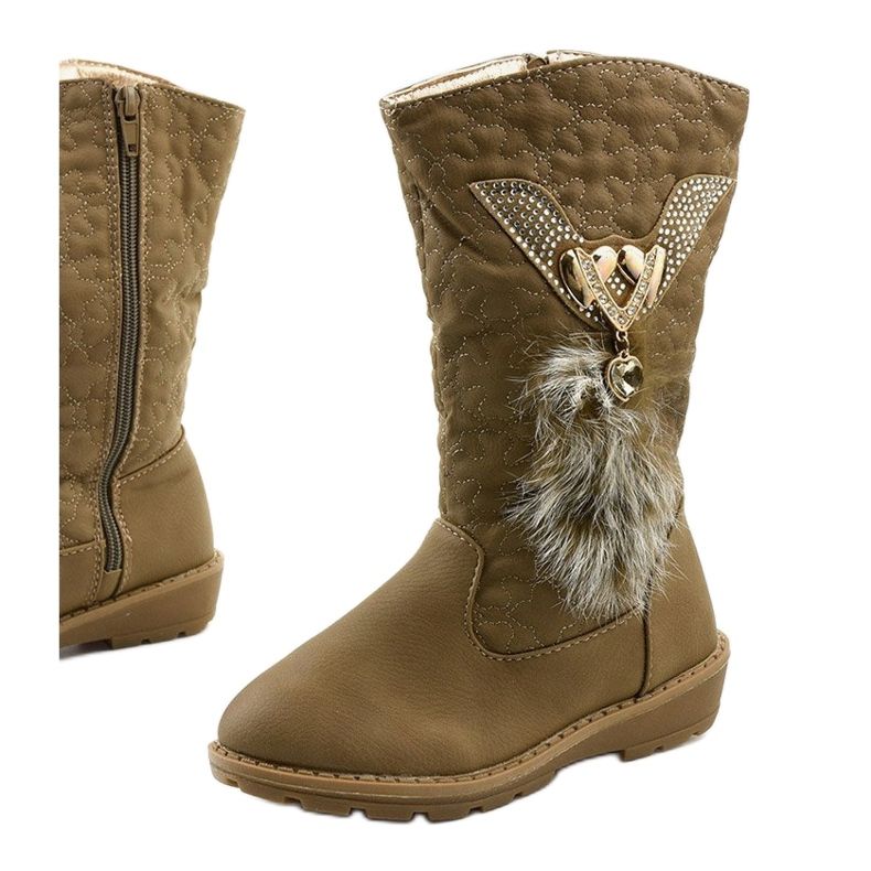 Stivali isolanti per bambini Eilris per ragazze beige cachi 1