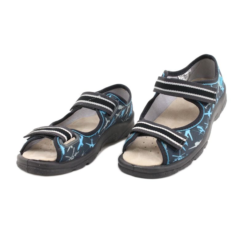 Scarpe per bambini Befado 869Y143 nero blu grigio 3