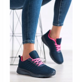 SHELOVET Scarpe sportive blu navy rosa 1