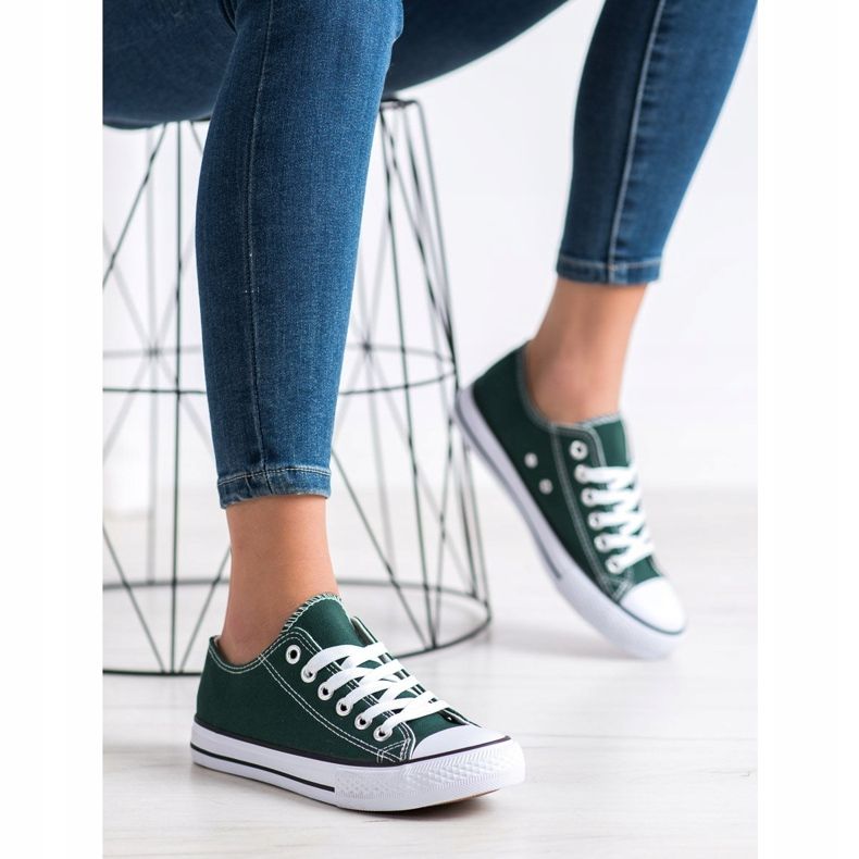 SDS Sneakers in tessuto bianco verde 2
