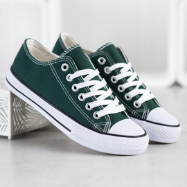 SDS Sneakers in tessuto bianco verde 1