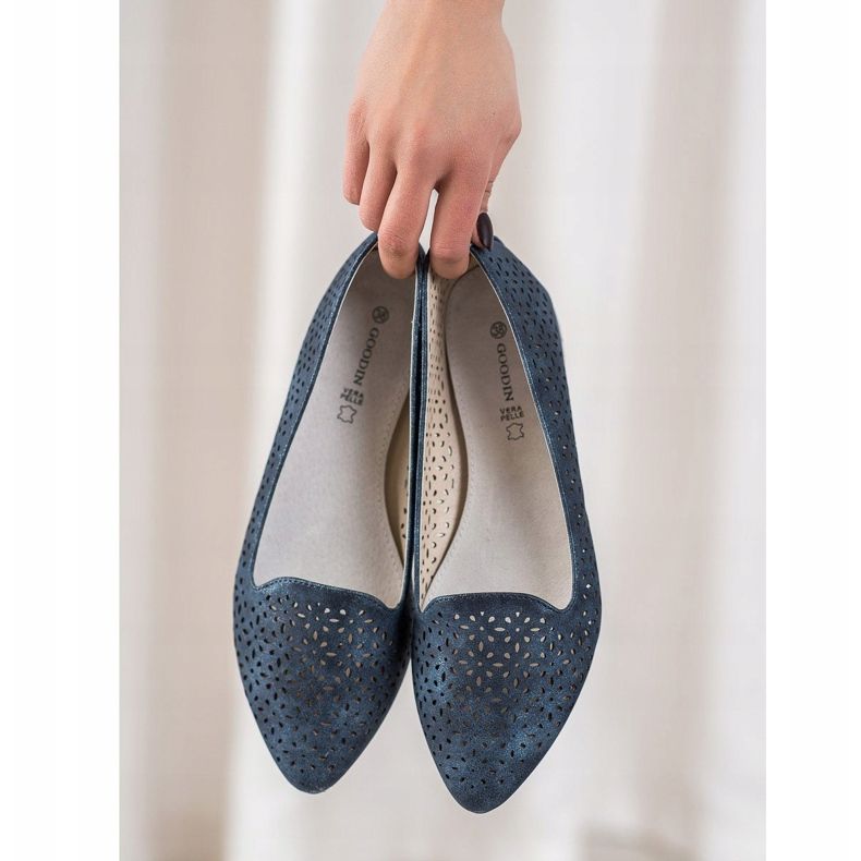Goodin Ballerine con effetto olografico blu navy blu 2