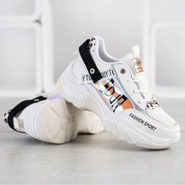 SHELOVET Sneakers sportive alla moda bianco marrone nero arancia 1