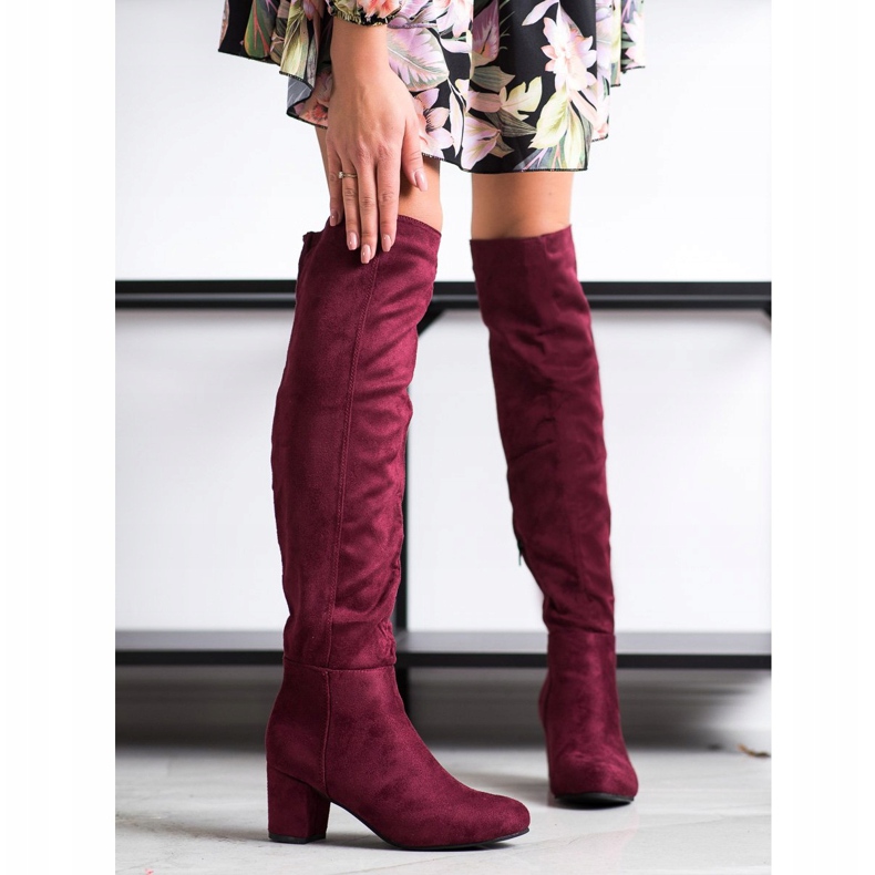 Fashion Stivali scamosciati bordeaux rosso 1