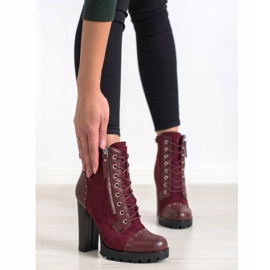 Kayla Stivali rock su tacchi alti rosso 2