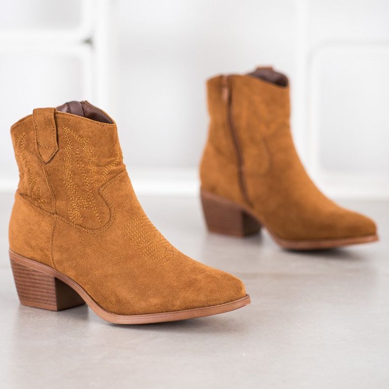 Cm Paris Stivali da cowboy in pelle scamosciata alla moda marrone 1