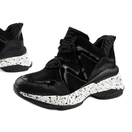 Sneakers sportive nere realizzate in ecopelle scamosciata Clavelina nero 1