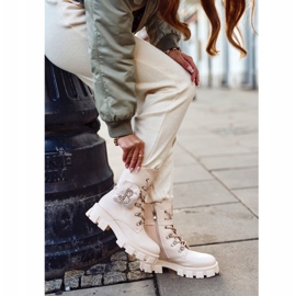 FS1 Stivali Da Donna Sulla Piattaforma Beige Warm Seoul 1