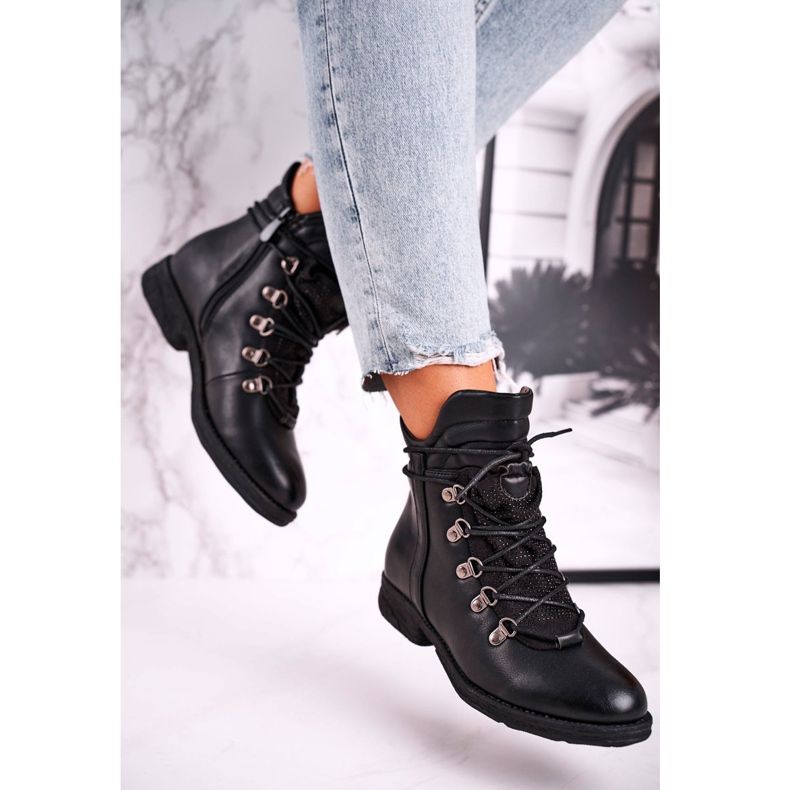 Stivaletti Neri da Donna con Cubic Zirconia Gisele nero 2