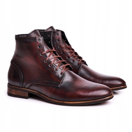 KENT Stivali da uomo con stivali in pelle marrone Bruno 1
