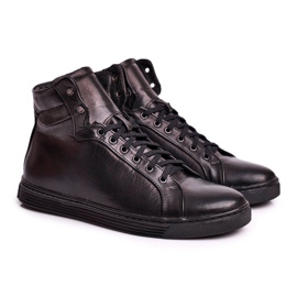 KENT sneakers da uomo in pelle nere Chris nero 1