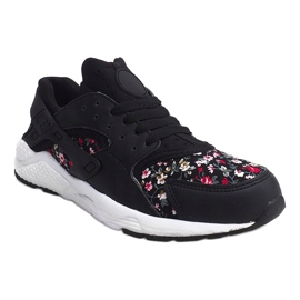 Sneakers Sportive Con Fiori 613 Nere bianco nero rosso verde 2