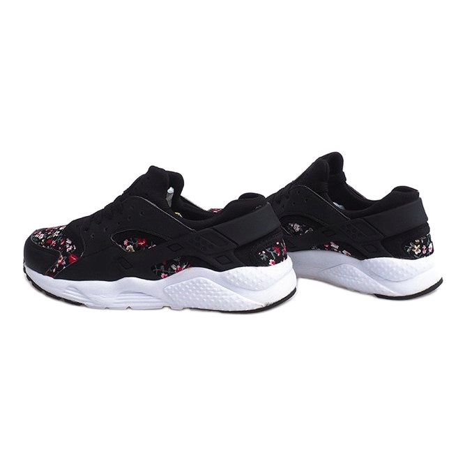 Sneakers Sportive Con Fiori 613 Nere bianco nero rosso verde 1