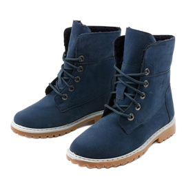 Blu scuro, stivali isolati, tenda in ecopelle scamosciata blu navy 2
