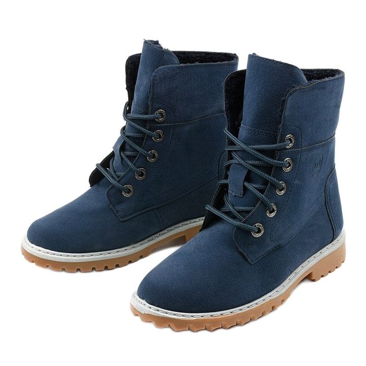 Blu scuro, stivali isolati, tenda in ecopelle scamosciata blu navy 2