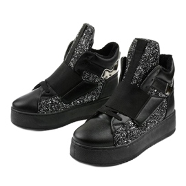 Stivali neri isolati di Hentevar nero argento 2