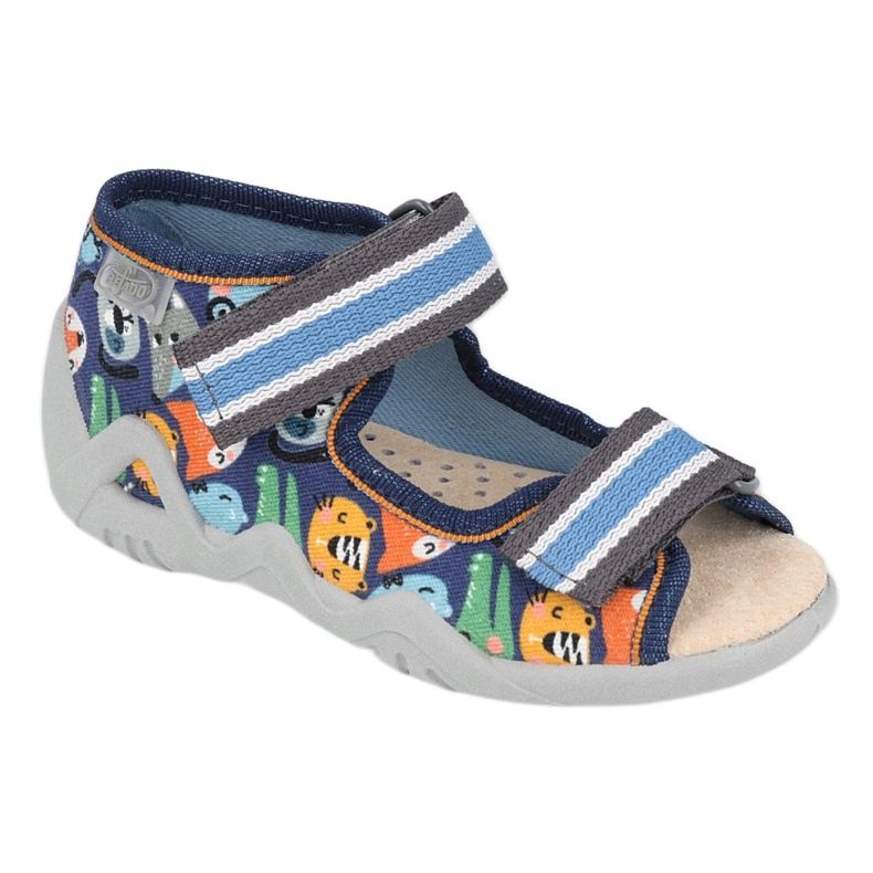 Scarpe da bambino Befado gialle 350P013 blu navy blu arancia grigio 1