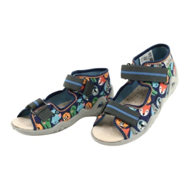 Scarpe da bambino Befado gialle 350P013 blu navy blu arancia grigio 3