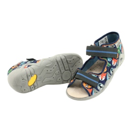 Scarpe da bambino Befado gialle 350P013 blu navy blu arancia grigio 4