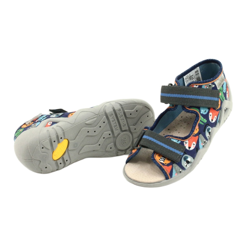 Scarpe da bambino Befado gialle 350P013 blu navy blu arancia grigio 4