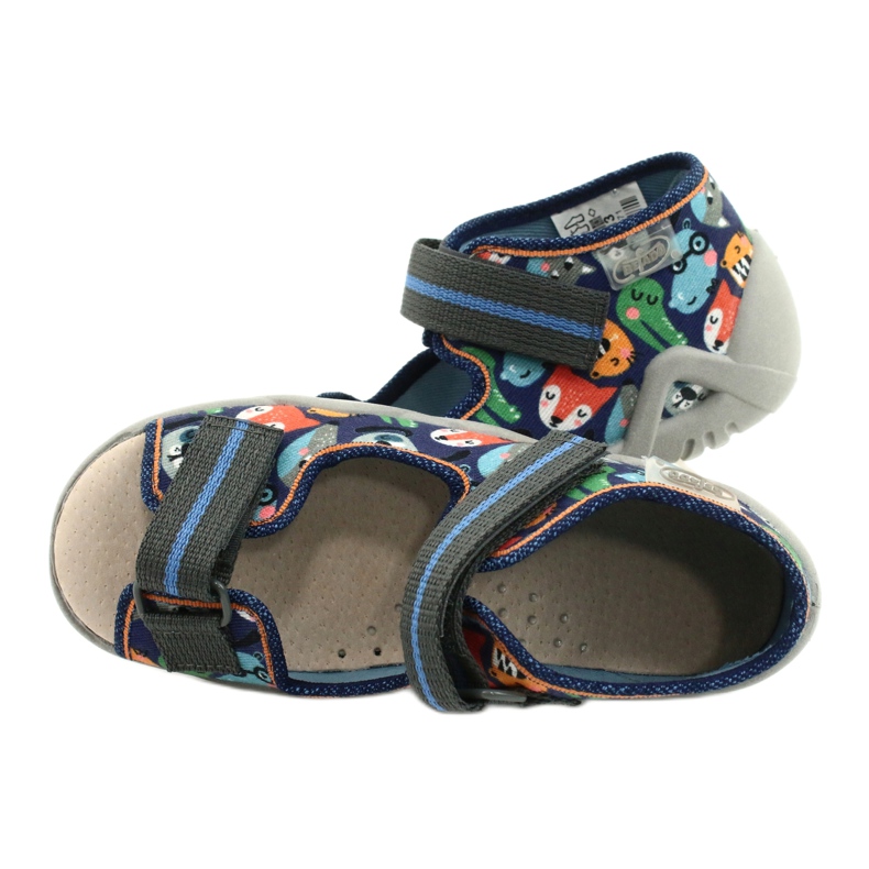 Scarpe da bambino Befado gialle 350P013 blu navy blu arancia grigio 5
