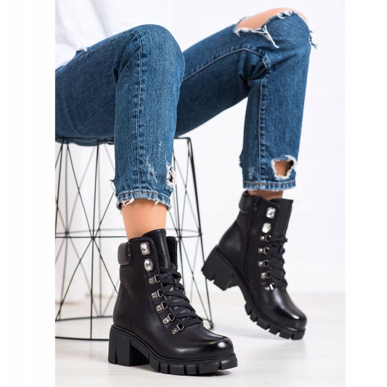 Ideal Shoes Lavoratori in ecopelle nero 1